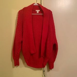 Women’s red knitted cardigan